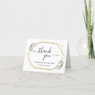 Boda de oro de la carta de agradecimiento doblado