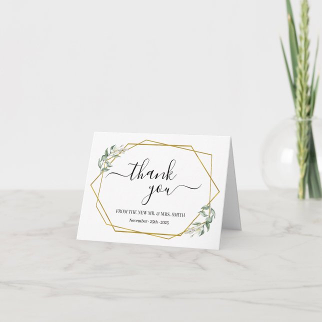 Boda de oro de la carta de agradecimiento doblado (Anverso)