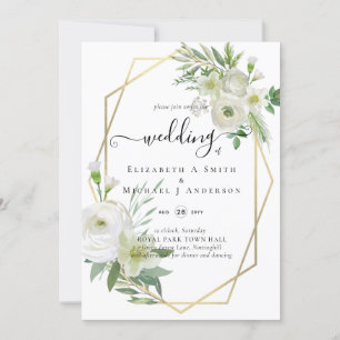 Boda de oro de la verde rosa blanca clásica
