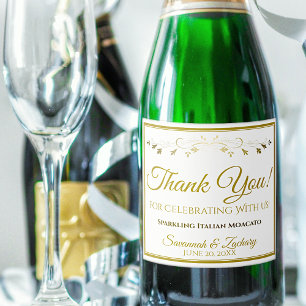 Boda de oro Etiqueta de botella de champán