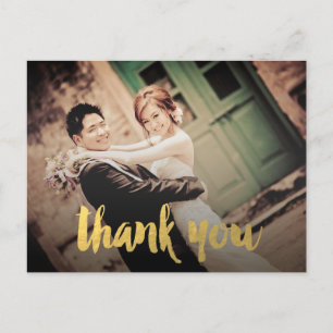 Boda de oro Gracias Postales de foto manuscrita