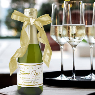 Boda de oro Mini Etiqueta de botella de champán Gr