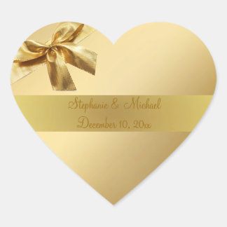 Boda de oro Pegatina de corazón de amor con revere