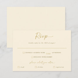 Boda de oro y crema con respuesta de escritura mod
