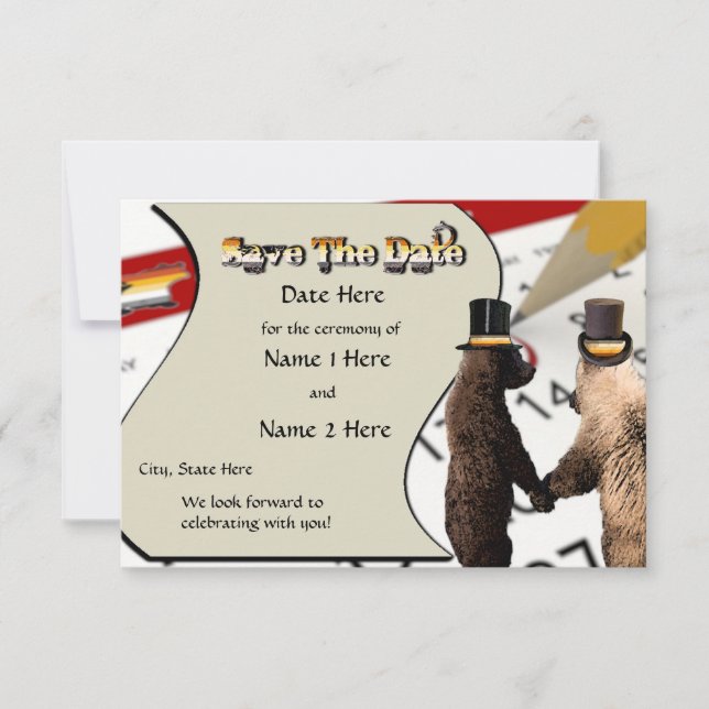 Boda de oso gay o tarjetas de ahorro de ceremonias (Anverso)