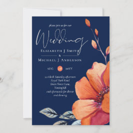 Boda de Otoño Azul de la Marina Ginger Invita a Fi