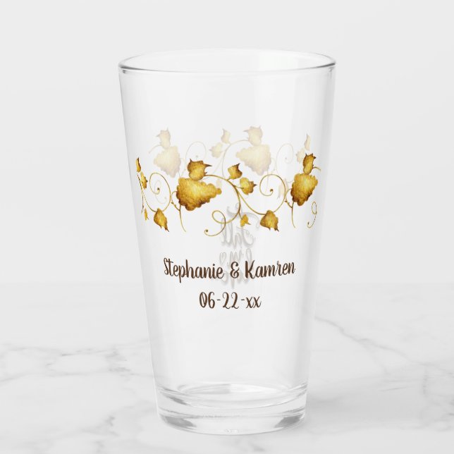 Boda de otoño con nombres y fecha (Reverso)