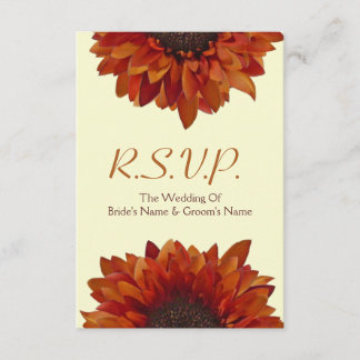 Boda de otoño de girasol RSVP