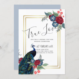 Boda de otoño de invierno azul borgoña pavo real