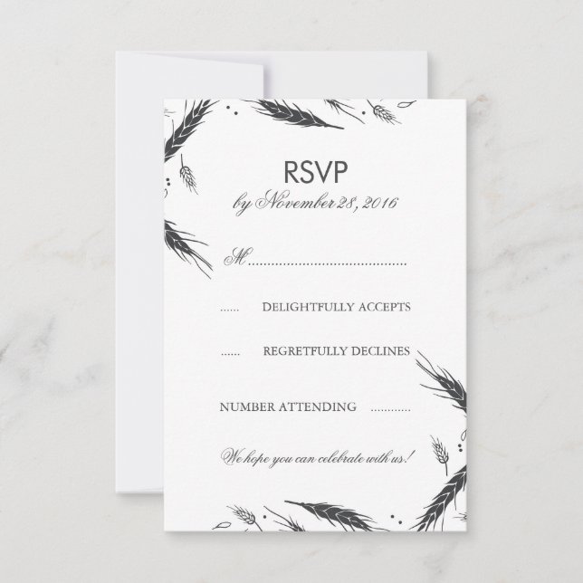 Boda de otoño de trigo RSVP (Anverso)