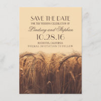 Boda de otoño de trigo salva las invitaciones de f