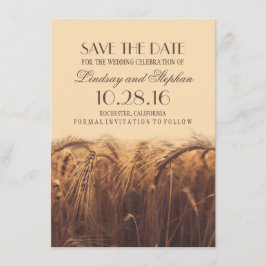 Boda de otoño de trigo salva las invitaciones de f