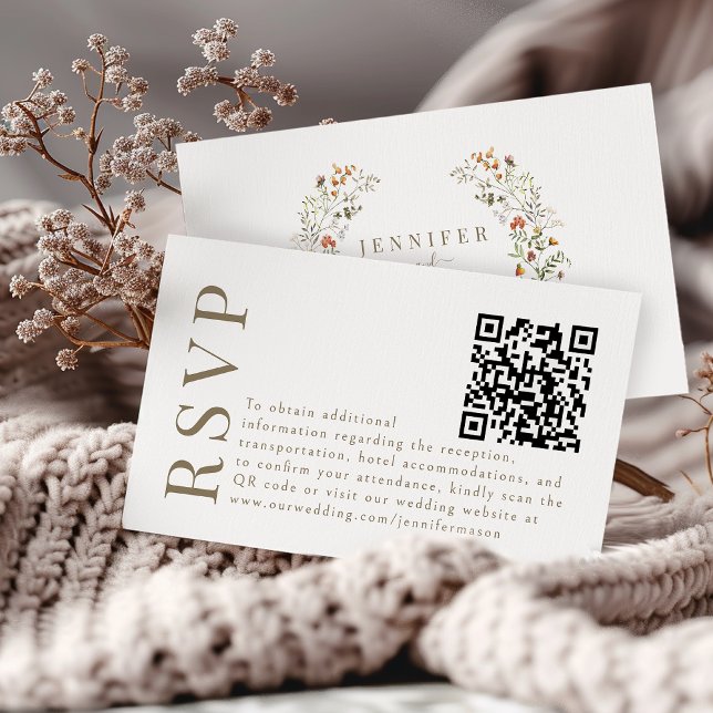 Boda de otoño en otoño Floral Boda RSVP tarjeta de (Subido por el creador)