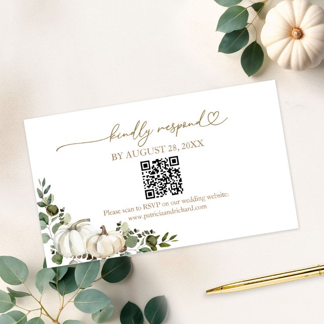 Boda de otoño QR Tarjeta RSVP en línea (Subido por el creador)