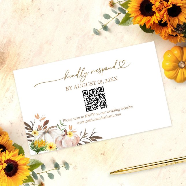 Boda de otoño QR Tarjeta RSVP en línea (Subido por el creador)