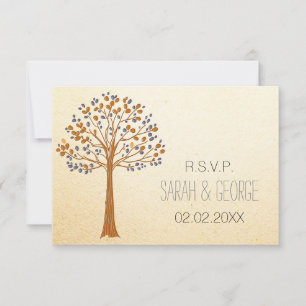 Boda de otoño rústica estándar rsvp 3.5 x 5
