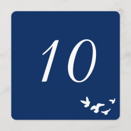 Boda de pájaros costeros | tarjeta de número de me