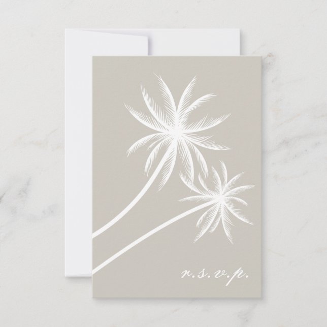 Boda de palmeras blancas RSVP (Anverso)