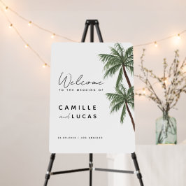 Boda de palmeras minimalistas Señal de bienvenida