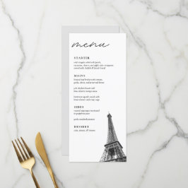 Boda de París Menú de cena elegante y moderno