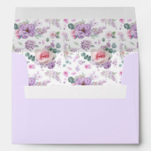 Boda de Patrón Floral Elegante Morado y Rosa