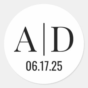 Boda de Pegatinas de sobres monograma boda