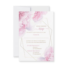 Boda de peonía floral suave rosa floral RSVP