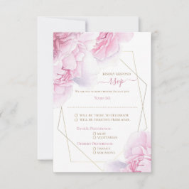 Boda de peonía floral suave rosa floral RSVP