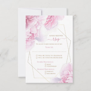 Boda de peonía floral suave rosa floral RSVP