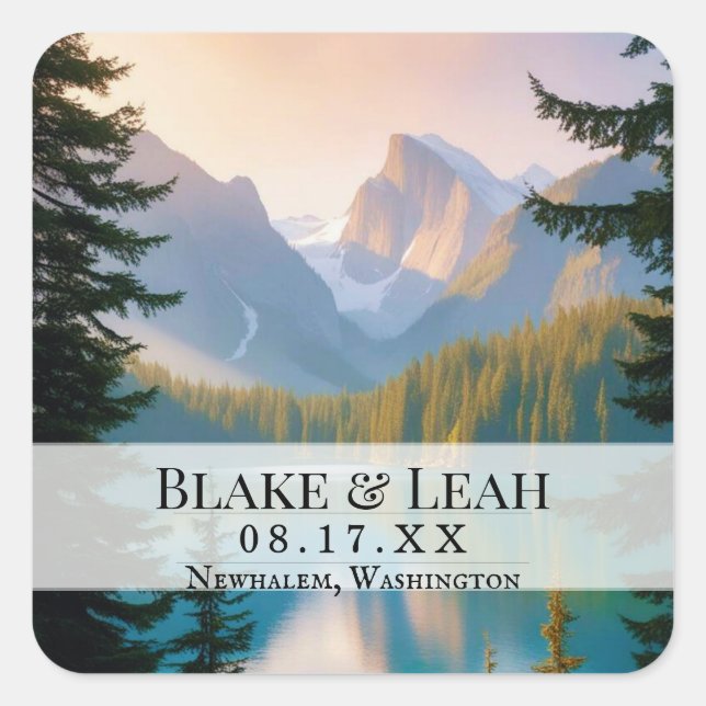 Boda de personalizable Fecha Evento Pegatina Monta (Anverso)