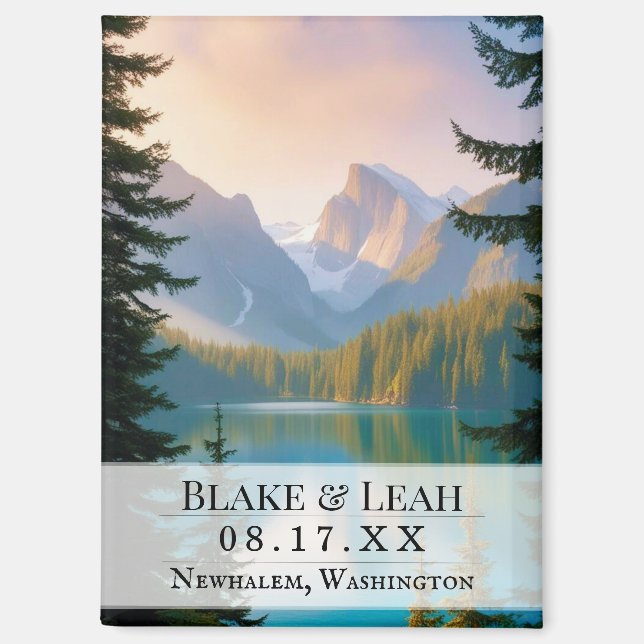 Boda de personalizable Guardar el imán de fecha (Anverso)