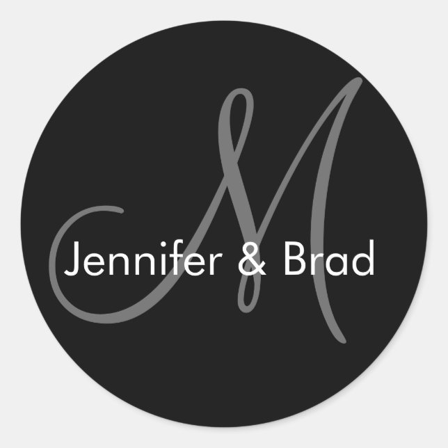 Boda de personalizable Pegatina Monograma Bride Gr (Anverso)