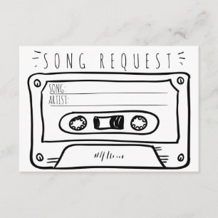 Boda de petición de canción RSVP Insertar tarjeta 