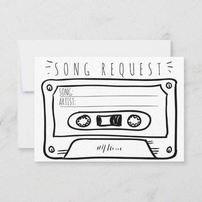 Boda de petición de canción RSVP Insertar tarjeta  (Anverso)