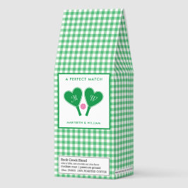 Boda de pickleball verde y rosa preppy