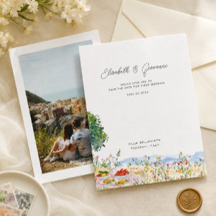 Boda de picnic en Toscana - Guardar la fecha
