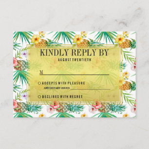Boda de piña tropical e Hibiscus RSVP