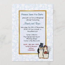 Boda de pingüino - Invitación a la cena de ensayo