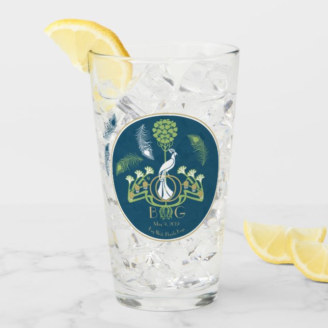 Boda de pinta de cristal de cerveza Art Deco (Anverso (hielo))