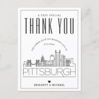 Boda de Pittsburgh | Gracias por venir! Postal