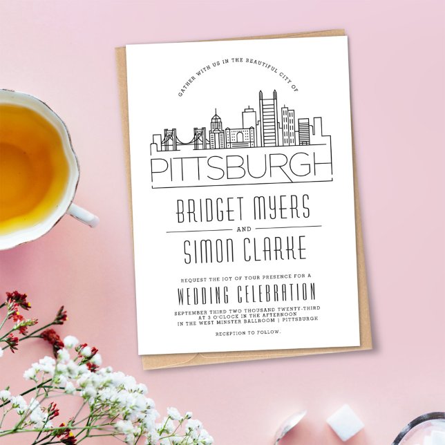 Boda de Pittsburgh | Invitación estilizada a la lí (Subido por el creador)