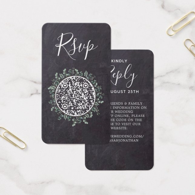 Boda de pizarra de Eucalyptus Página web Código QR (Oficina)