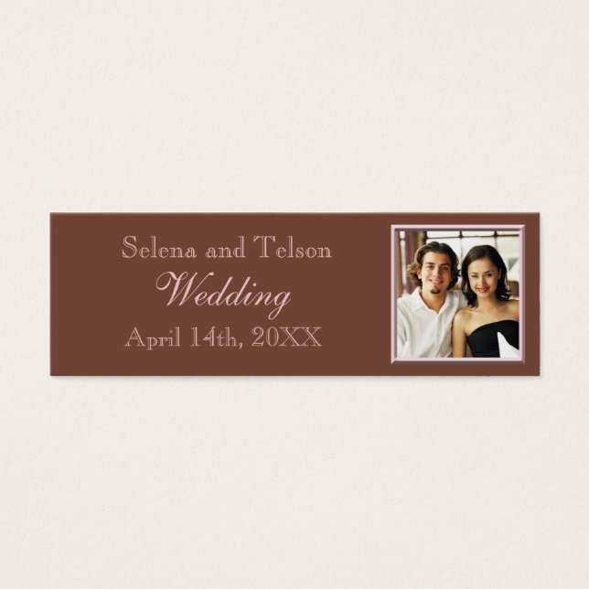 Boda de plantilla de fotografía Invitación marrón  (Frente)