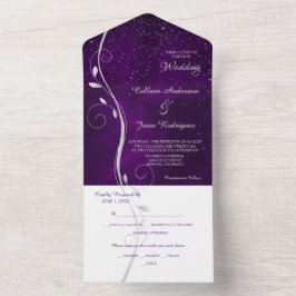 Boda de plantilla de fotografía púrpura de Swirl L