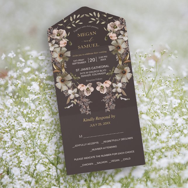 Boda de plantilla de fotos de flores de oro blanco (Subido por el creador)