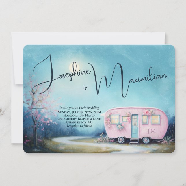 Boda de plantilla de Wanderlust Love Trailer (Anverso)