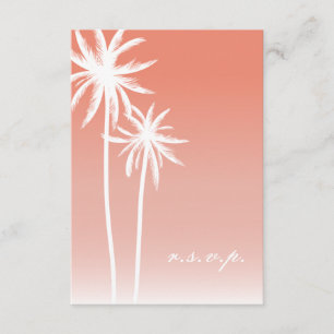 Boda de playa de Coral Ombré Palm Trees RSVP