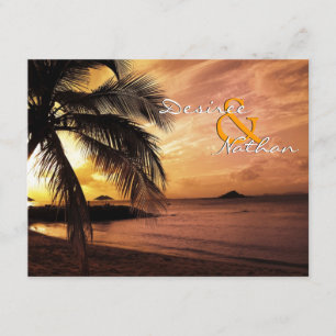 Boda de playa de la puesta del sol RSVP
