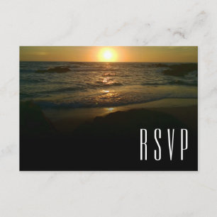Boda de playa de la puesta del sol RSVP