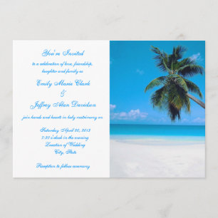Boda de playa del destino de la invitación